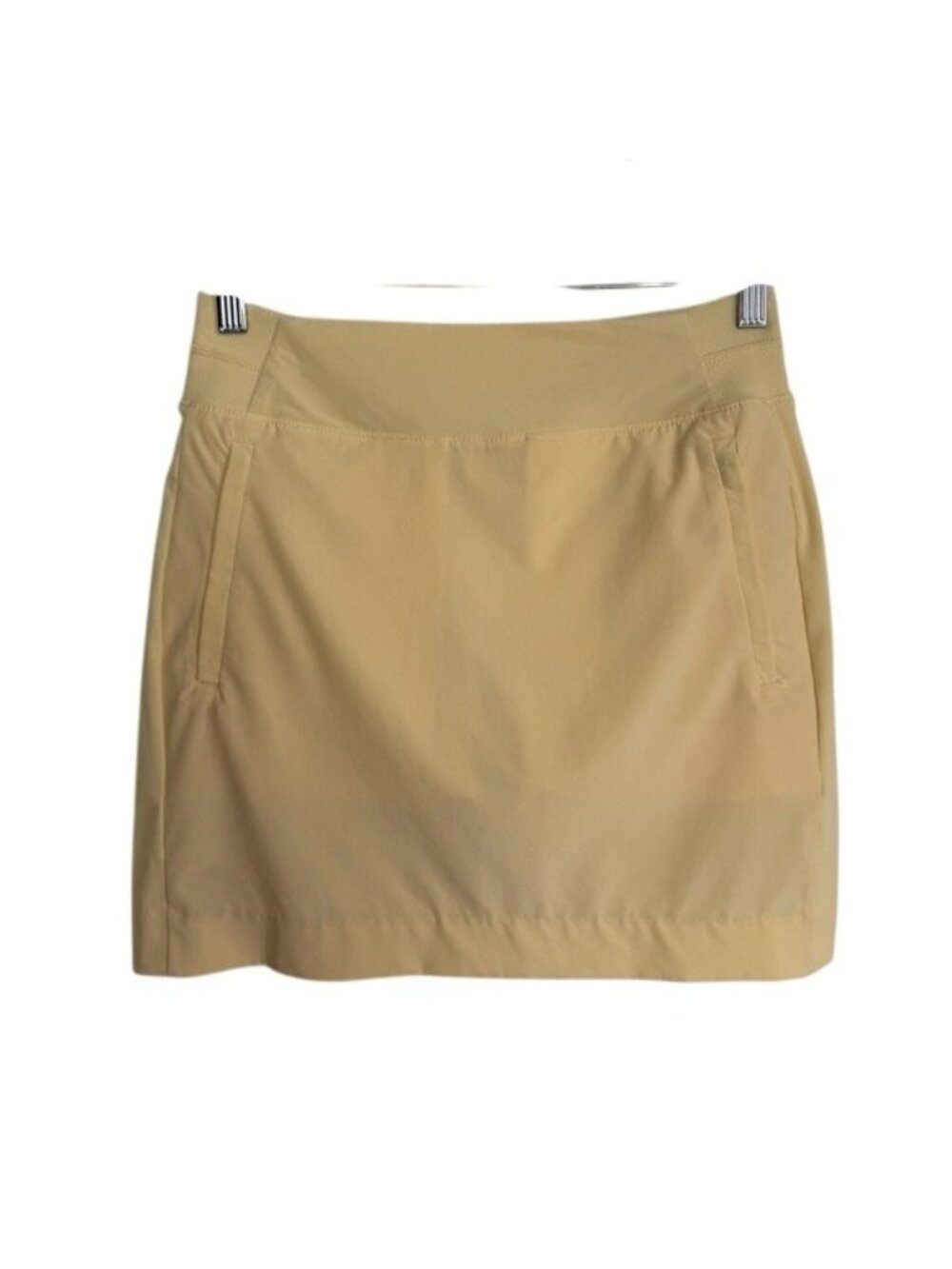 Athleta Brooklyn 16” Tennis Mini Skirt With Built In Shorts In Pale Yellow Size
